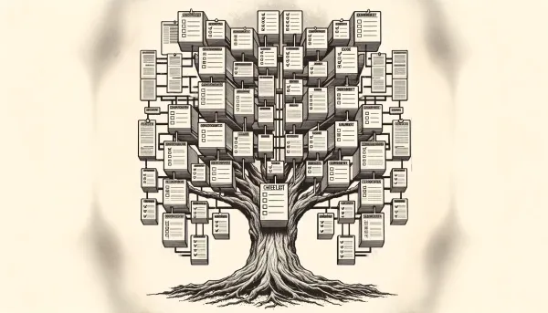 Checklist tree for whole-company processes